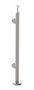 Rundt endestolpe i rustfritt stål